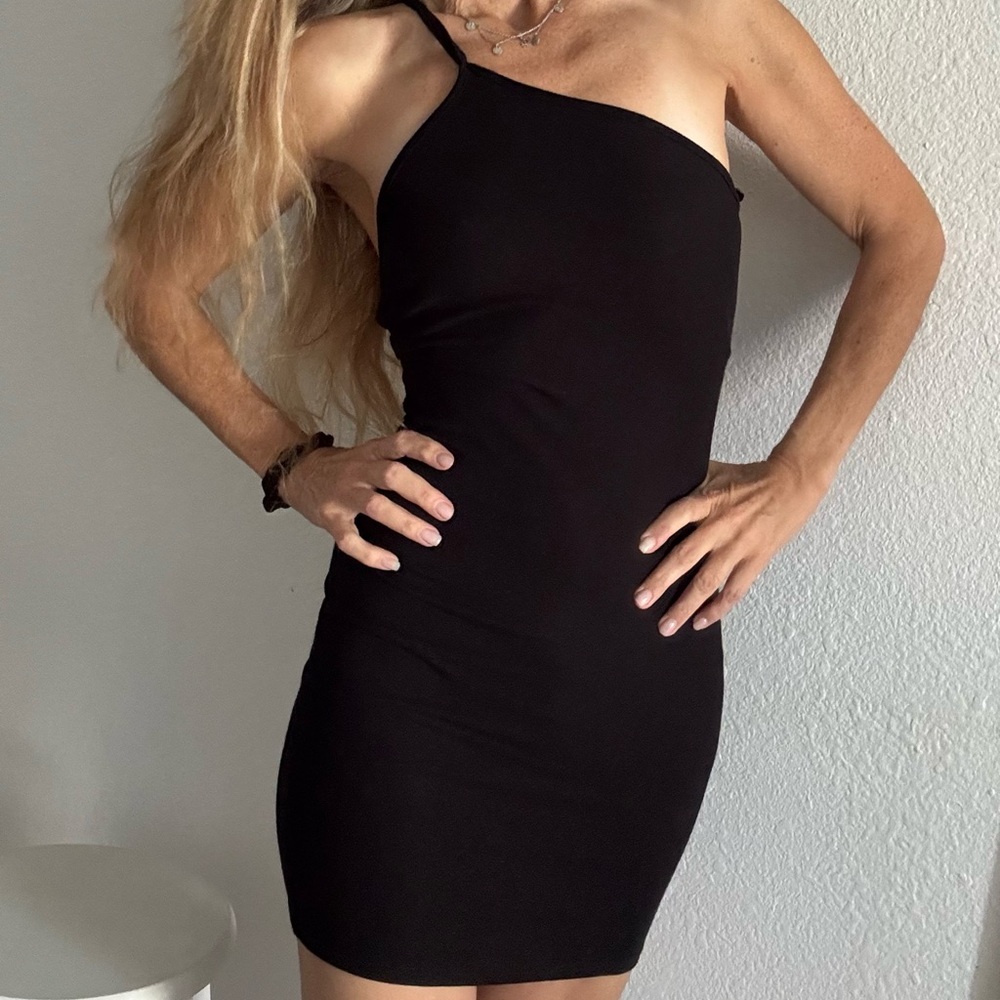 Black One-Shoulder Dress/Top